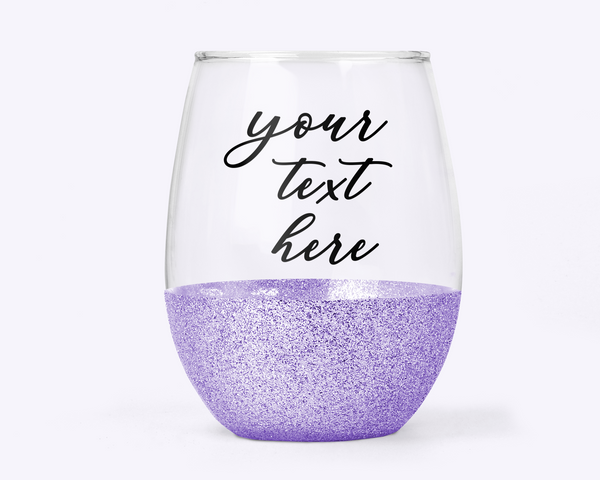 Glitter Stemless Wine Glass